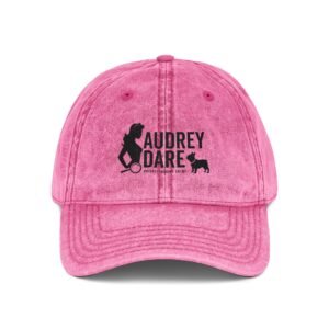 Vintage Embroidered Cap — Audrey Dare Logo Pink Cotton Hat